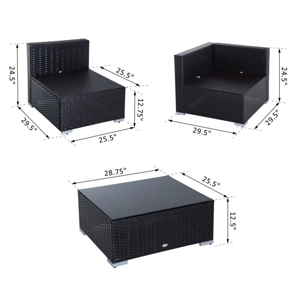 Sol 72 Outdoor Merton 7 Piece Rattan Sectional Seating Group with